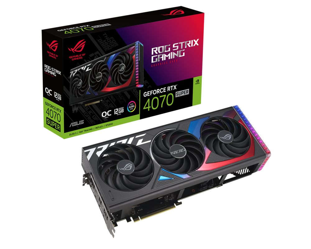 Видеокарта ASUS ROG STRIX RTX 4070 SUPER OC 12GB GDDR6X 12