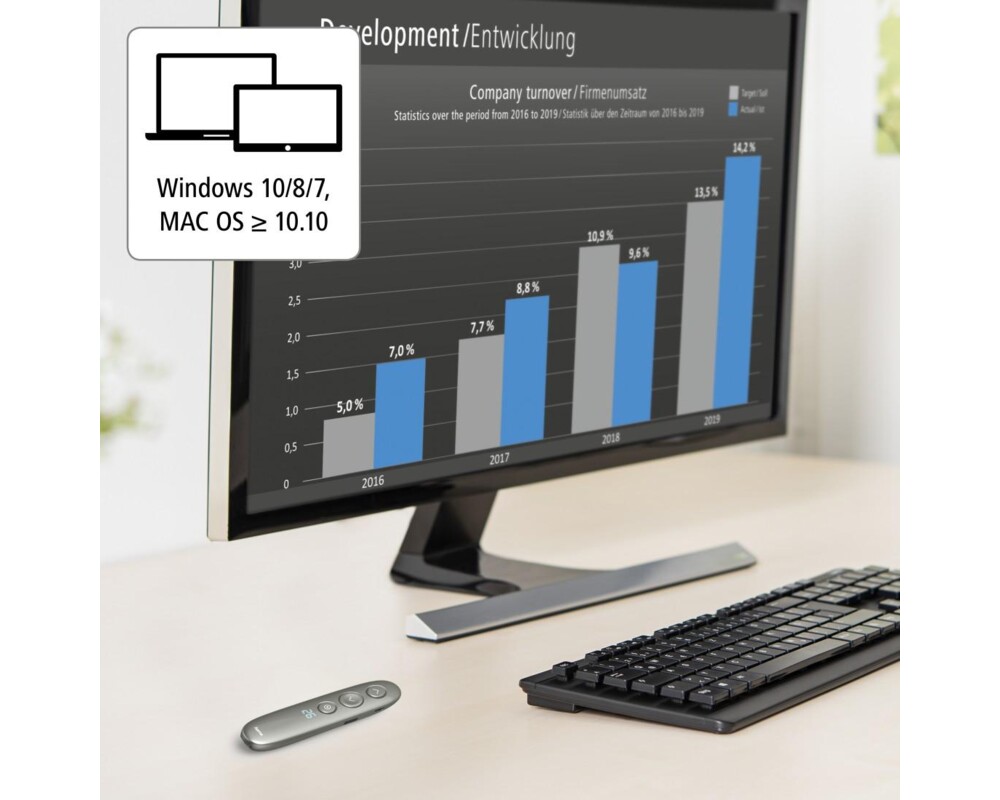 Безжичен презентер HAMA "Spot-Pointer", точково осветление, лупа 10