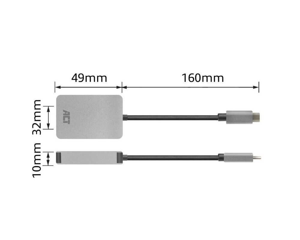 Четец за карти Четец за SD / micro SD карти ACT AC7056, SDXC, USB-C 7