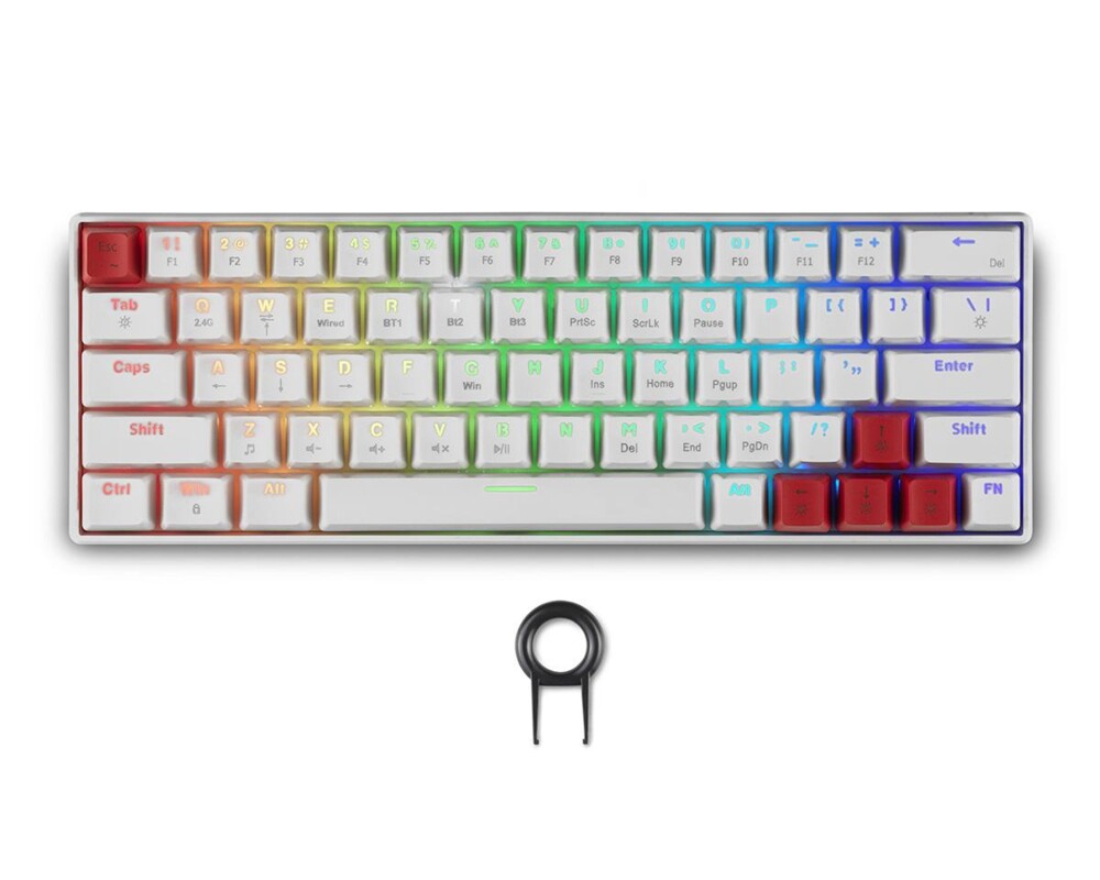Клавиатура Геймърска безжична клавиатура Spartan Gear Pegasus 2 RGB White 2
