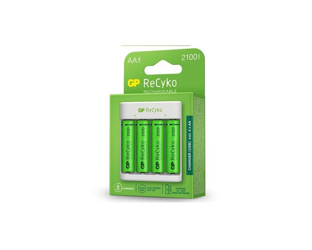 Зарядно  GP BATTERIES E411 +  2100mAh AA, За 4 броя, NiMH 2