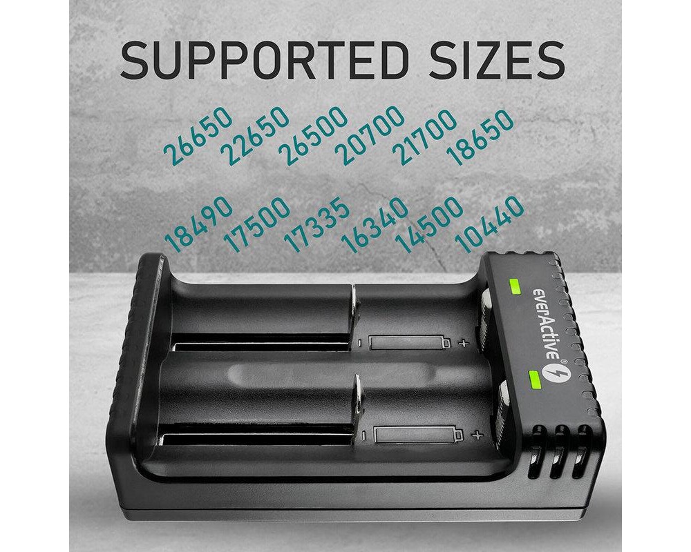 Зарядно  за LiIon батерии 3,7v CR18650,CR123,14500 2 гнездa USB micro LC-200 EverActive 3