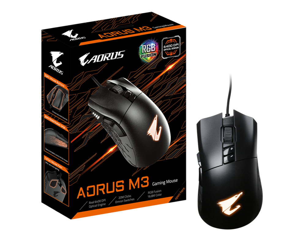 Мишка Геймърска оптична мишка Gigabyte Aorus M3 RGB Fusion 2