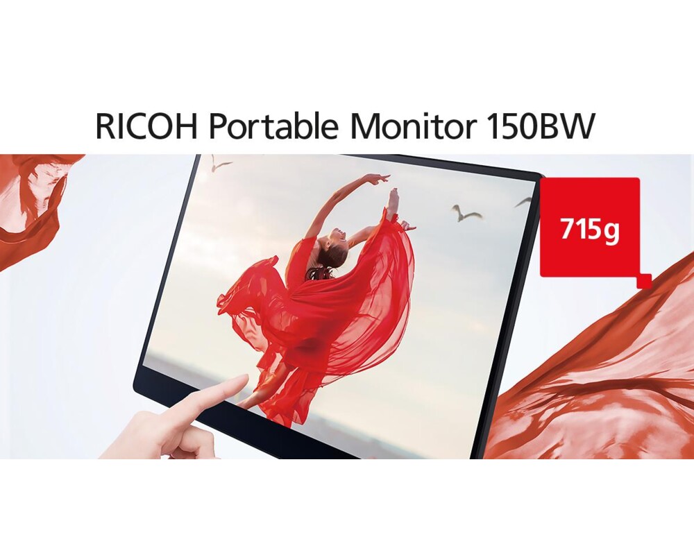 Монитор Преносим тъч монитор RICOH 150BW, OLED, 15.6", 715 г, USB-C, Li-Ion 3740mAh 11