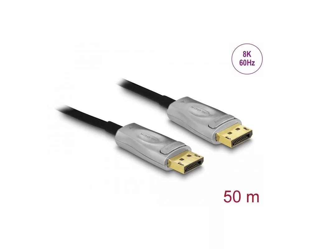 Кабел Оптичен Delock, Активен, DisplayPort 1.4 8K, 50 m 2