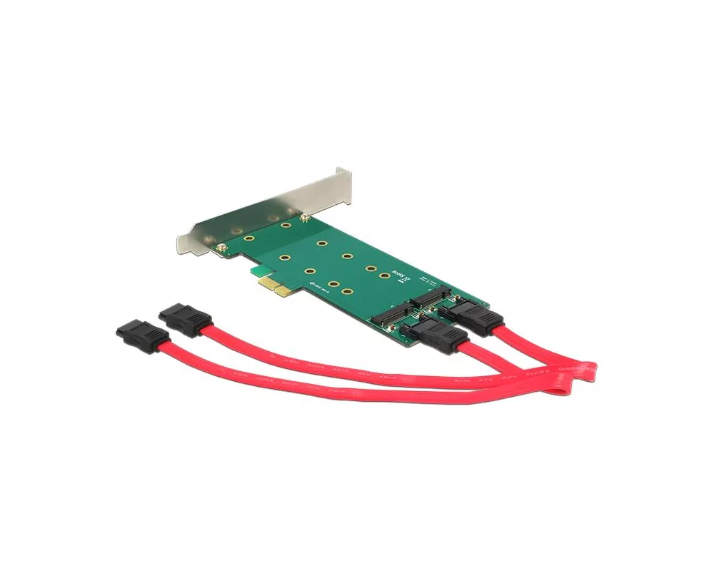 Контролер Карта Delock PCI Express x1 - 2 x internal M.2 Key B 110 mm 3