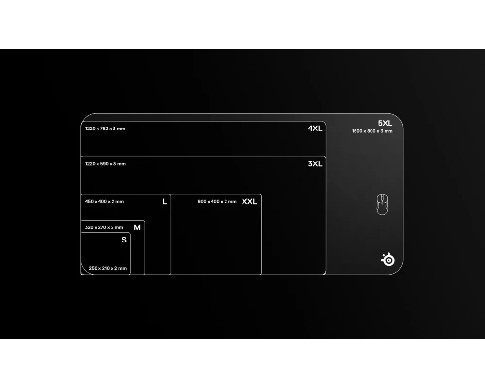 Пад за мишка Геймърски SteelSeries QcK 5XL, Черен 4