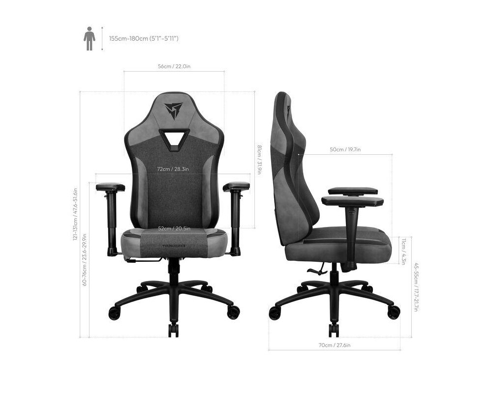 Геймърски стол ThunderX3 EAZE Loft - Черен 8