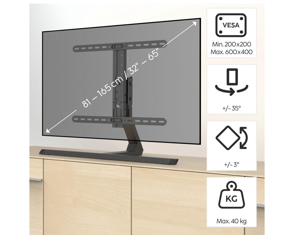 Стойка HAMA Стойка за TV Stand "Design" до 165см / 65"/, до 40 кг, 220869 10