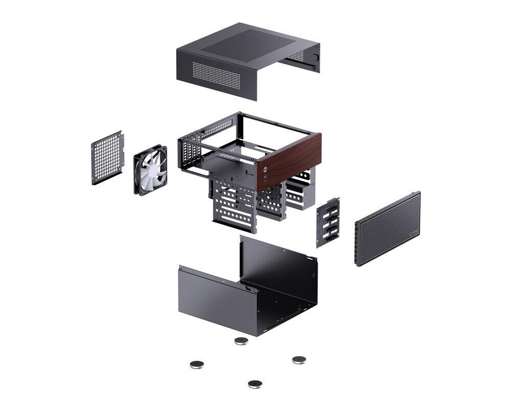 Кутия Jonsbo N4 NAS, m-ATX, Black 9