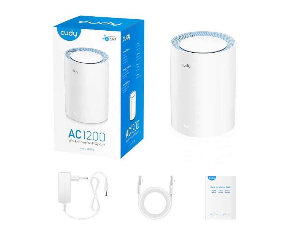 Рутер Безжична Mesh система Cudy M1200 2, AC1200 Dual Band, 2.4/5 GHz, 300 - 867 Mbps, 1 брой 4