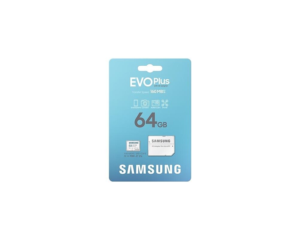 Флаш карта SAMSUNG microSD EVO PLUS 64GB 2024 incl. SD Adapter 12