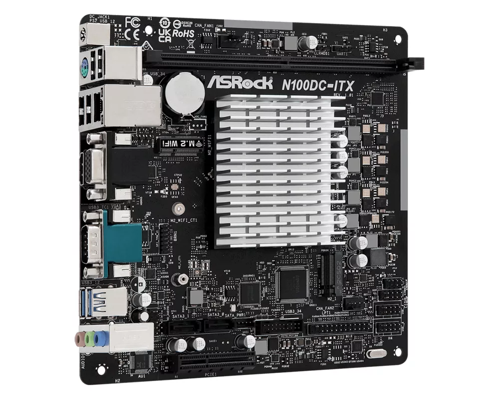 Дънна платка ASROCK N100DC-ITX, Intel® Quad-Core Processor N105, Mini-ITX 3