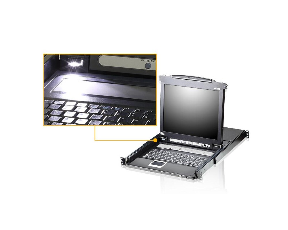 KVM switch KVM Конзола ATEN CL5716M, 17" 16-Port PS/2-USB VGA Single Rail LCD KVM Switch 3