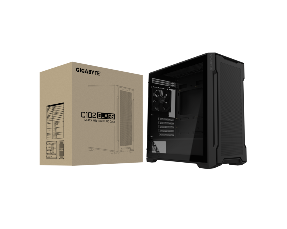 Кутия Gigabyte C102 Glass Black Mid-Tower 8