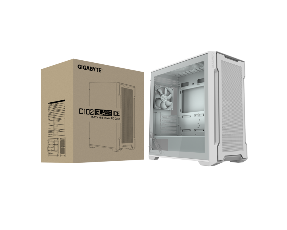Кутия Gigabyte C102 Glass ICE, Mid-Tower 8