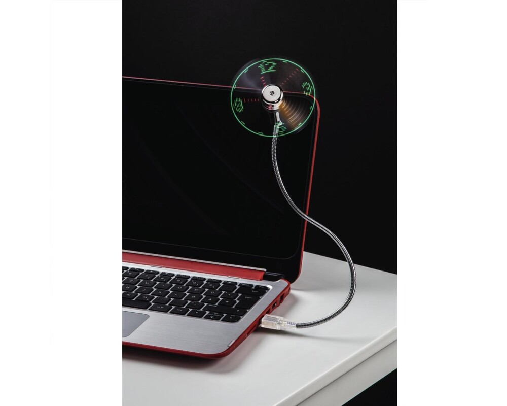 Вентилатор USB LED Вентилатор светещ, часовник, 12315 2