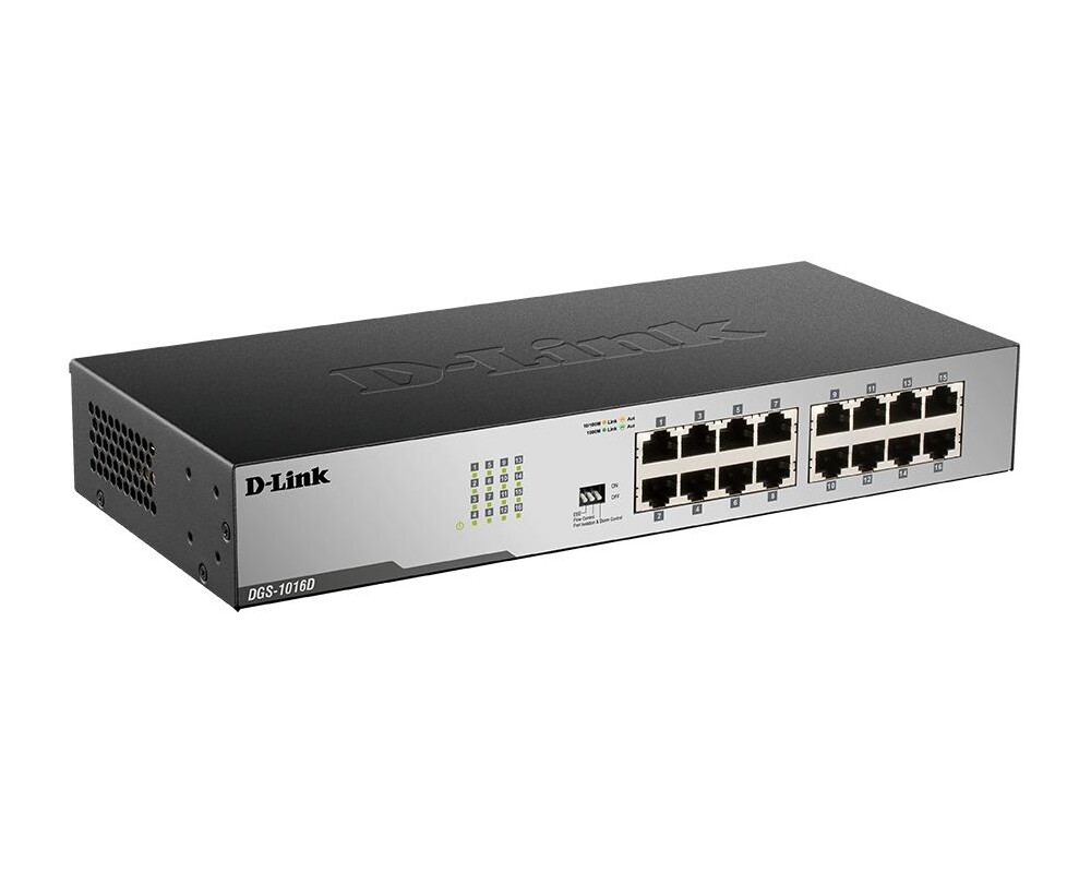 Switch (Комутатор) Суич D-Link DGS-1016D/E, 16 портов 10/100/1000, Desktop, rack mount 2