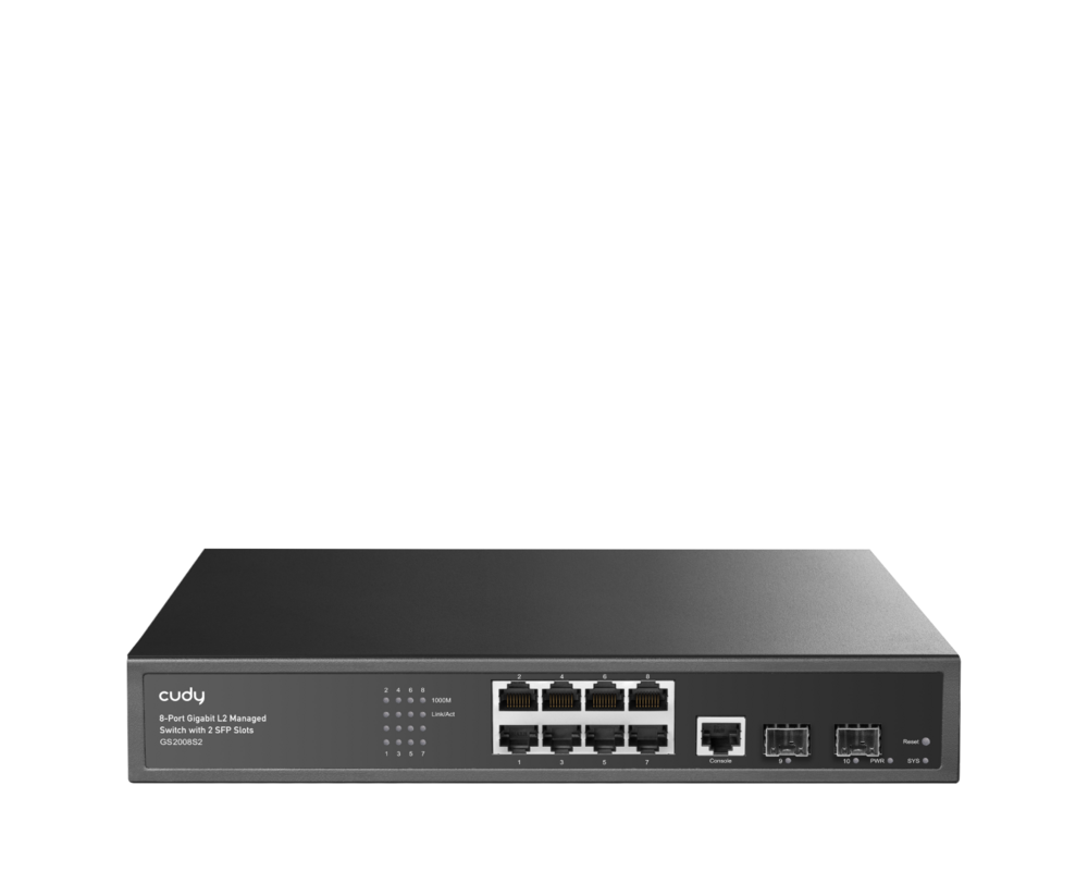 Switch (Комутатор) Суич Cudy GS2008S2, L2, 8 x Gigabit Ethernet ports, 2 x SFP, 128MB RAM