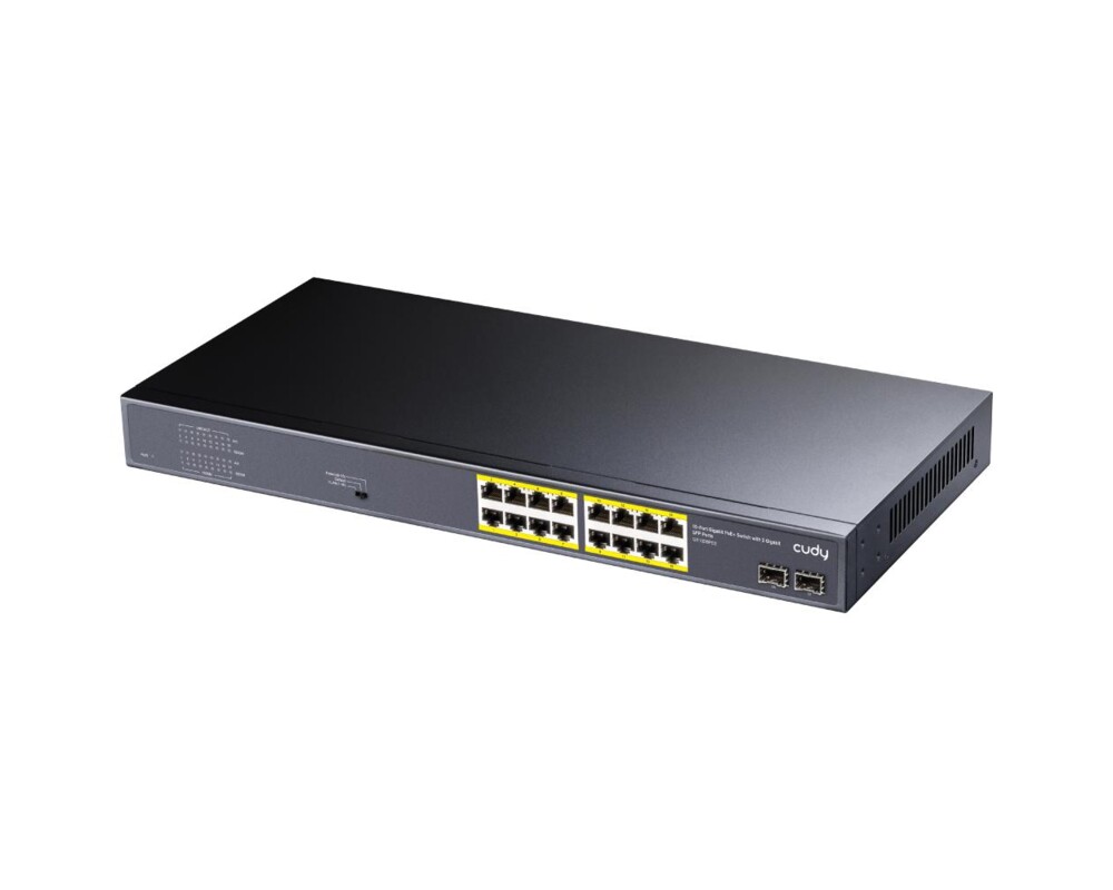 Switch (Комутатор) Суич Cudy GS1020PS2, 16 x Gigabit PoE, 2 x Gigabit SFP 2