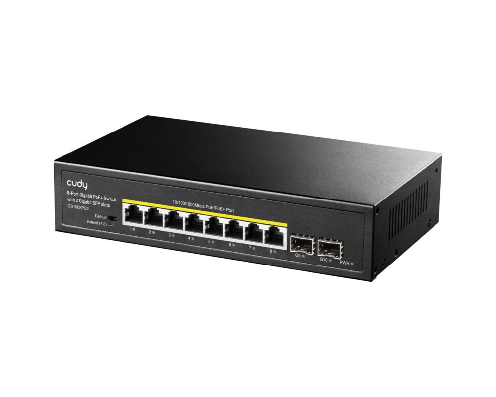 Switch (Комутатор) Суич Cudy GS1008PS2, L2, 8 x Gigabit Ethernet PoE ports, 2 x SFP, 128MB RAM 2
