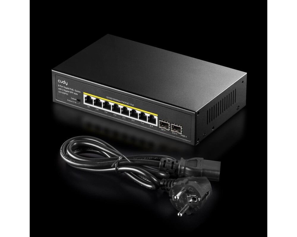 Switch (Комутатор) Суич Cudy GS1008PS2, L2, 8 x Gigabit Ethernet PoE ports, 2 x SFP, 128MB RAM 4