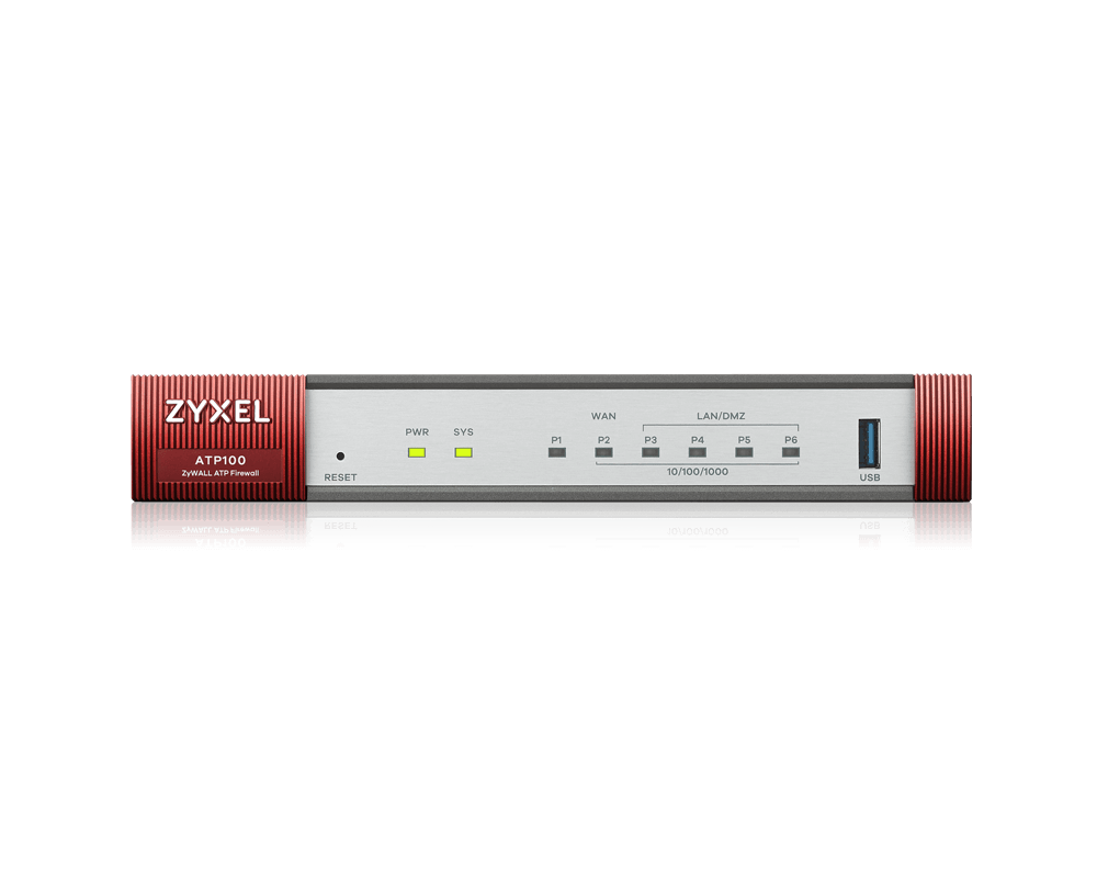 Защитна стена Защитна стена ZYXEL USG ATP100 UTM BDL Sandboxing, 10/100/1000, 3x LAN/DMZ, 1x WAN, 1xSFP, 1xOPT, 1xUSB, с включени лицензи за 1 година 2