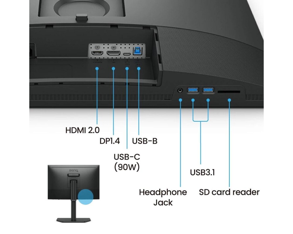 Монитор за фото и видео редактиране BenQ SW242Q, 24.1", IPS, 2K, HDR10 5