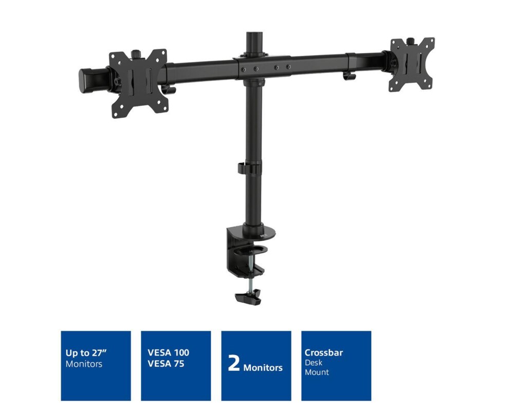 Стойка за 2 мониторa ACT AC8315, за бюро, Регулируема, 27", 10 кг, Черна 6