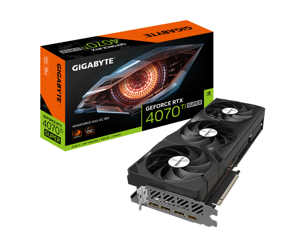 Видеокарта GIGABYTE RTX 4070 TI SUPER WINDFORCE MAX OC 16GB GDDR6X 8