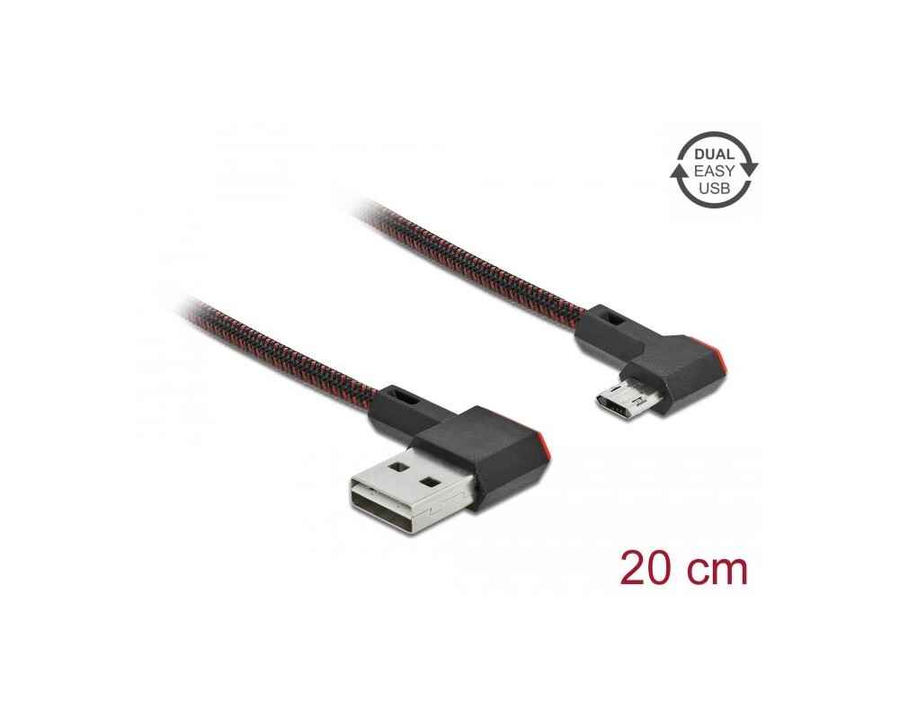 Кабел DeLock, EASY-USB 2.0 Type-A мъжко - EASY-USB Micro-B мъжко 2