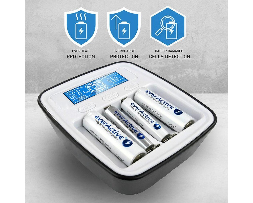 Зарядно  NIMH R6,03 AA/AAA  с микропроцесор NC1000M  EVERACTIVE 4