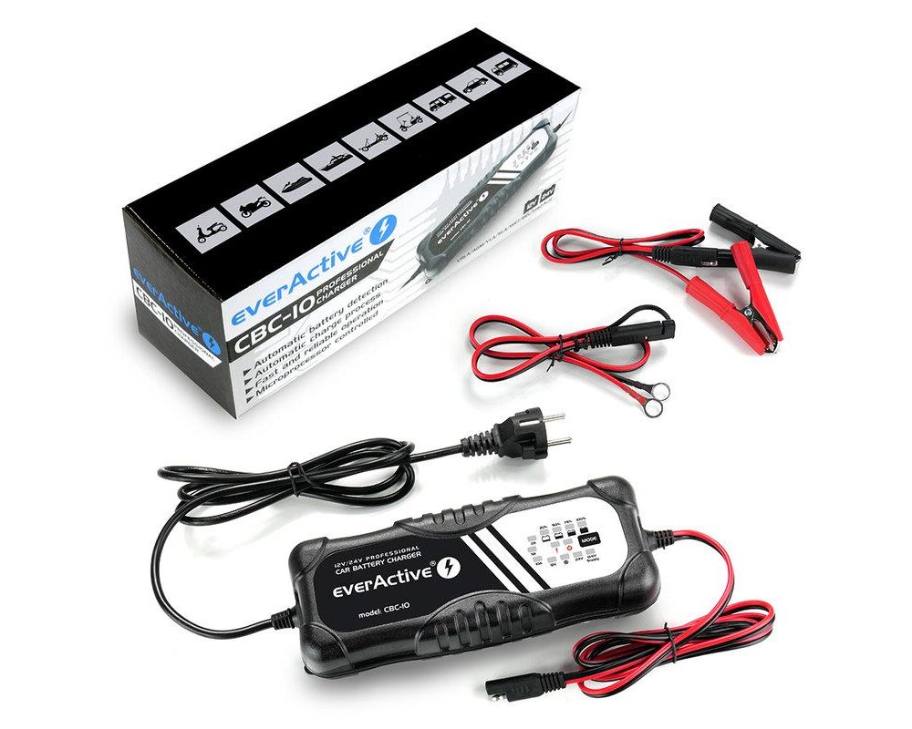 Зарядно  процесорно устройство  12V/24V everActive CBC-10 v2  до 10А за автомобили и мотоциклети 3