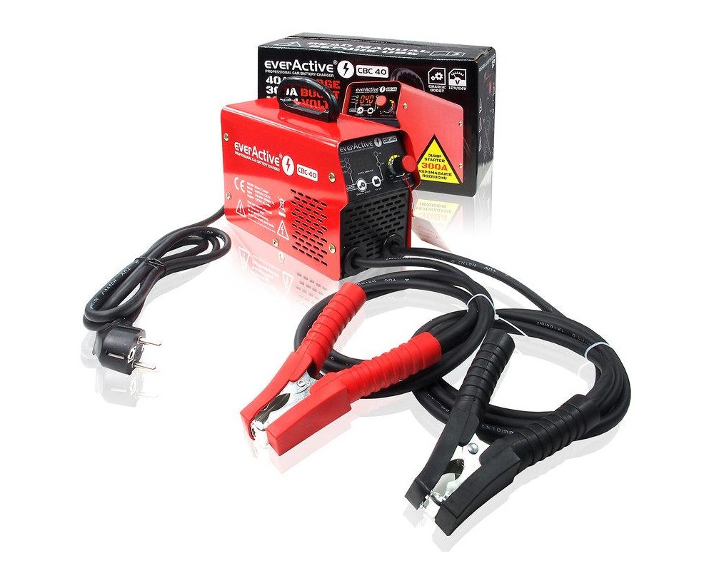 Зарядно  токоизправител с инвертор и 12V/24V everActive CBC-40  до 40А за UPS, автомобили, мотокари 3