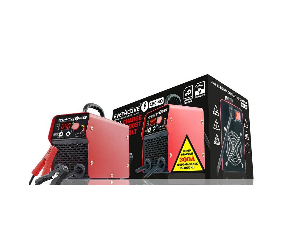 Зарядно  токоизправител с инвертор и 12V/24V everActive CBC-40  до 40А за UPS, автомобили, мотокари 5