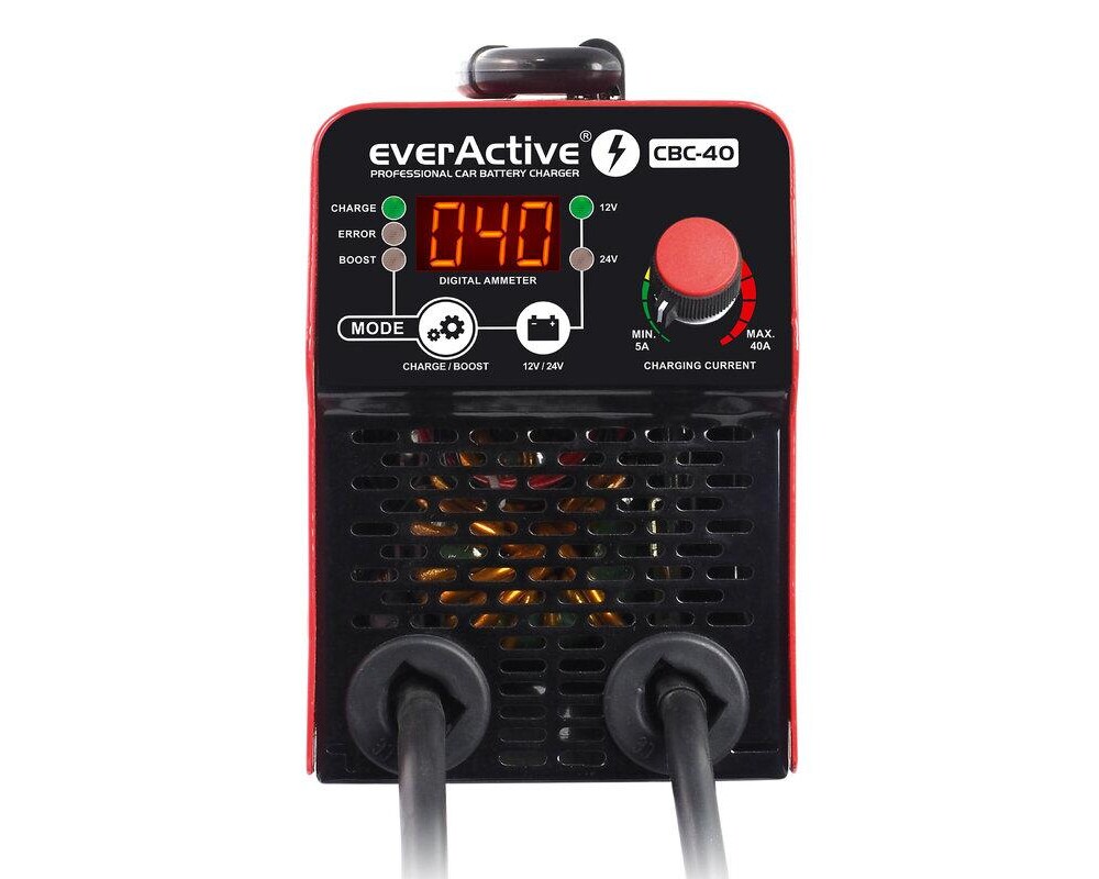 Зарядно  токоизправител с инвертор и 12V/24V everActive CBC-40  до 40А за UPS, автомобили, мотокари 4