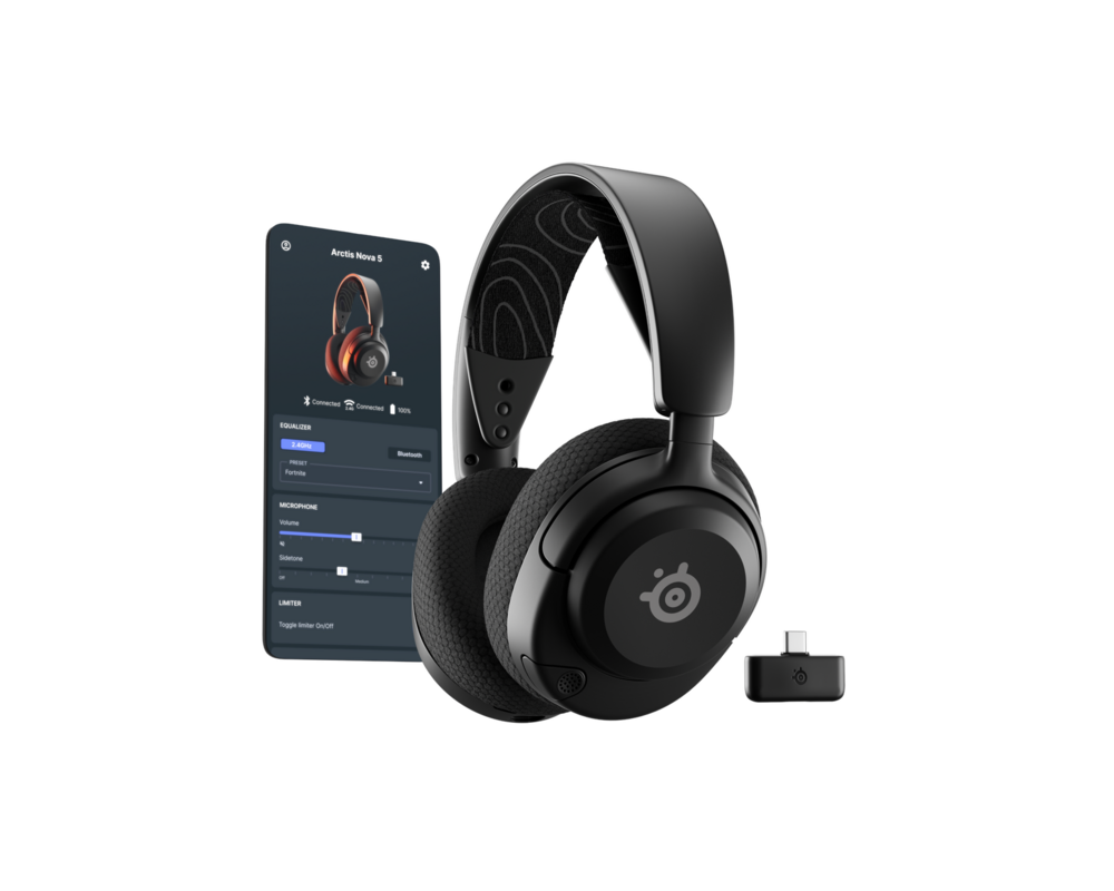 Слушалки Геймърски безжични слушалки SteelSeries Arctis Nova 5 - Черно 6