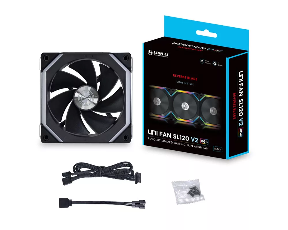 Вентилатор Lian Li UNI SL120 V2 Reverse Blade, ARGB, Черен 6