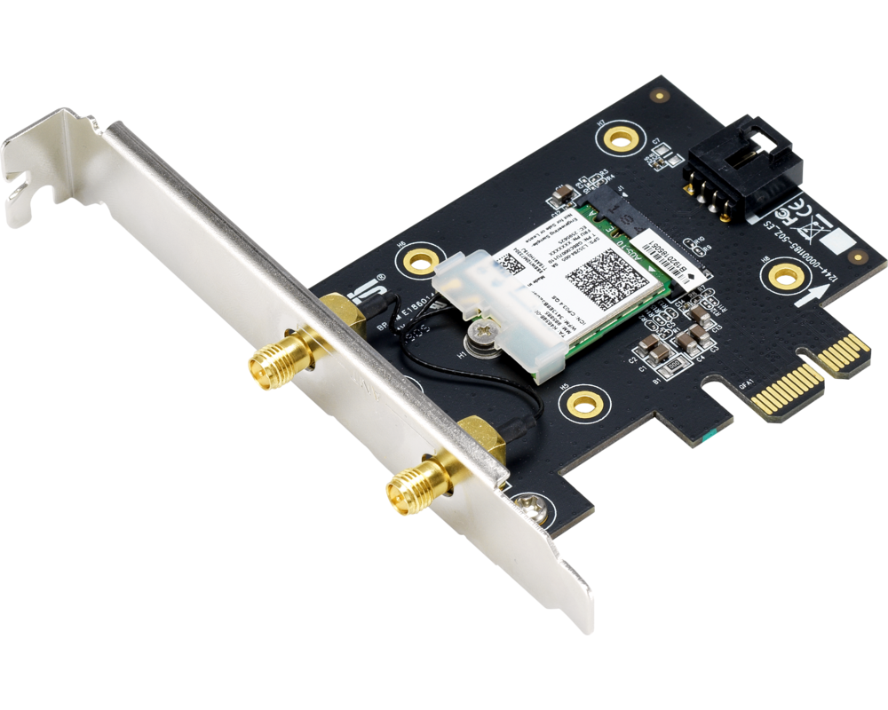 Мрежова карта ASUS PCE-AX3000, AX3000 Dual Band PCI-E, WiFi 6 (802.11ax) 3