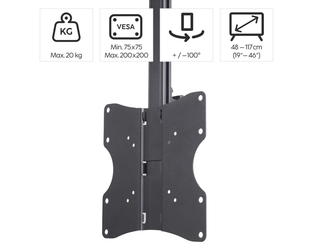 Стойка за TV за монтаж на таван, 117 cm (46") , до 20 кг, 220876 12