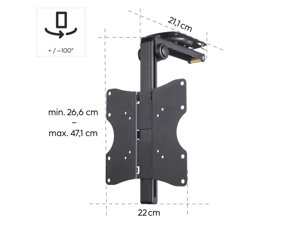 Стойка за TV за монтаж на таван, 117 cm (46") , до 20 кг, 220876 13