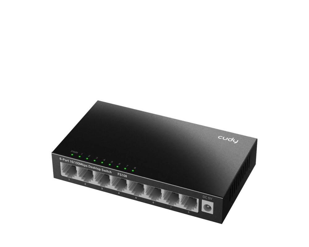 Switch (Комутатор) Суич Cudy FS108, 8-портов 10/100 Mbps RJ 45, Метален корпус, Черен 2