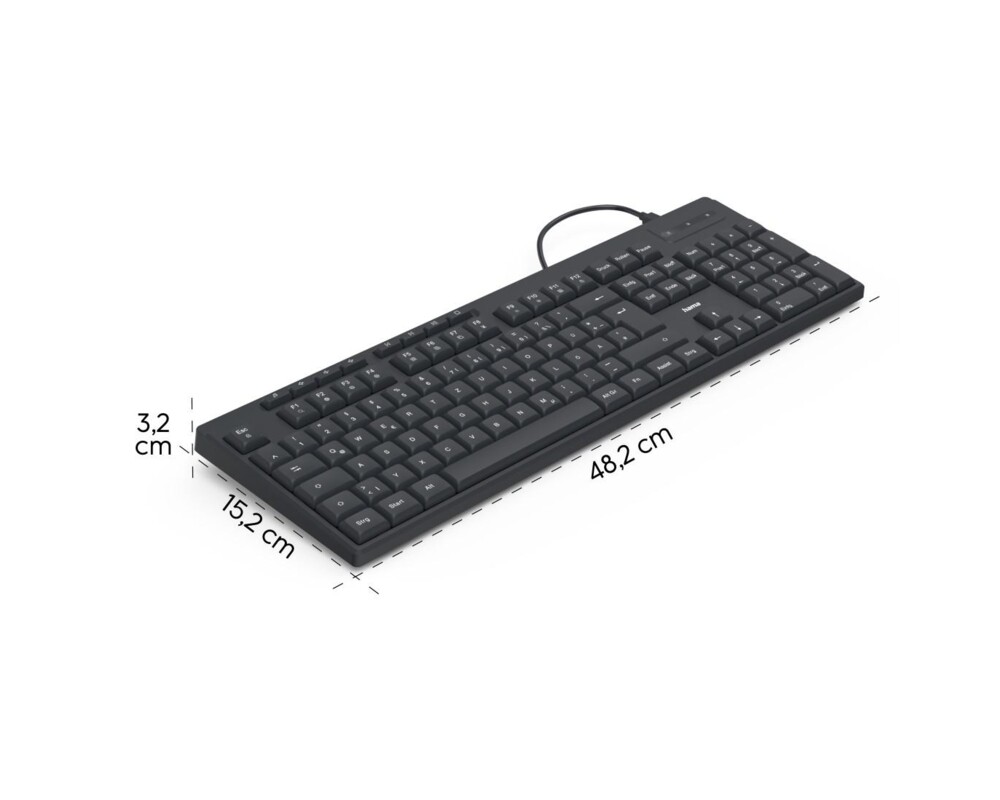 Клавиатура HAMA Жична клавиатура CK-200, кирилизирана, USB-A, USB-C, мулт.бутони 11