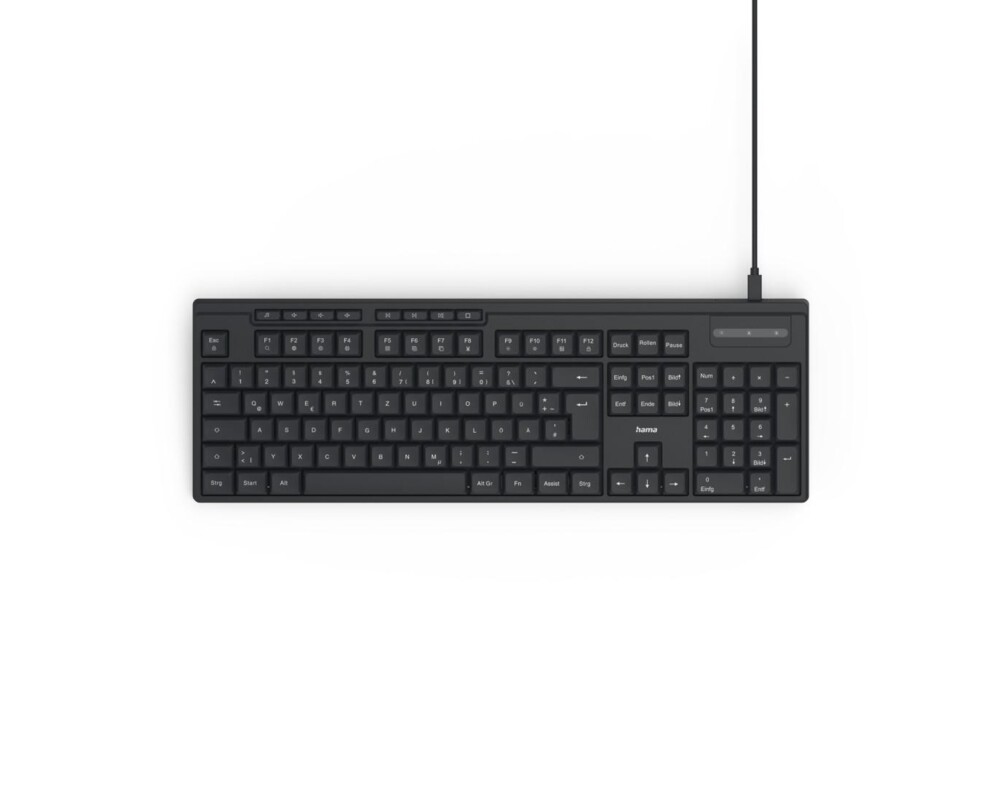 Клавиатура HAMA Жична клавиатура CK-200, кирилизирана, USB-A, USB-C, мулт.бутони 7