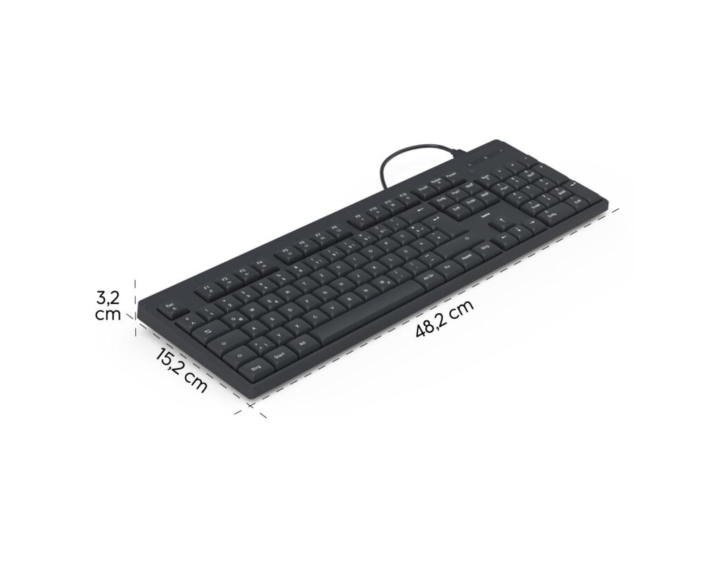 Клавиатура HAMA Жична клавиатура CK-100, кирилизирана, USB-C, USB-A 11