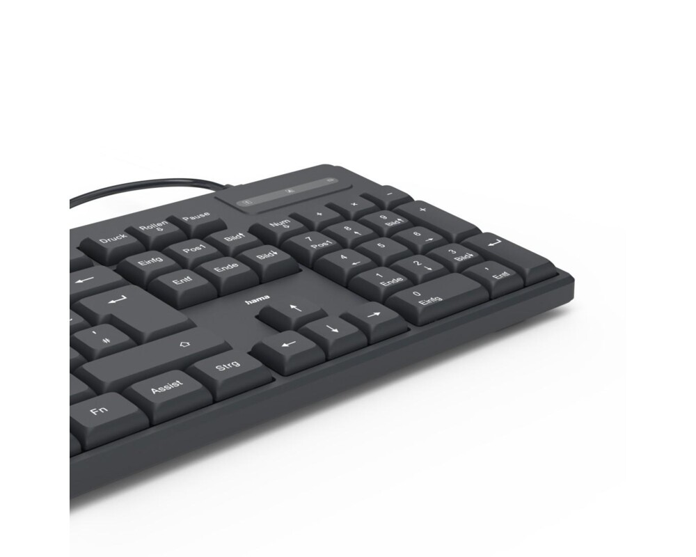 Клавиатура HAMA Жична клавиатура CK-100, кирилизирана, USB-C, USB-A 10