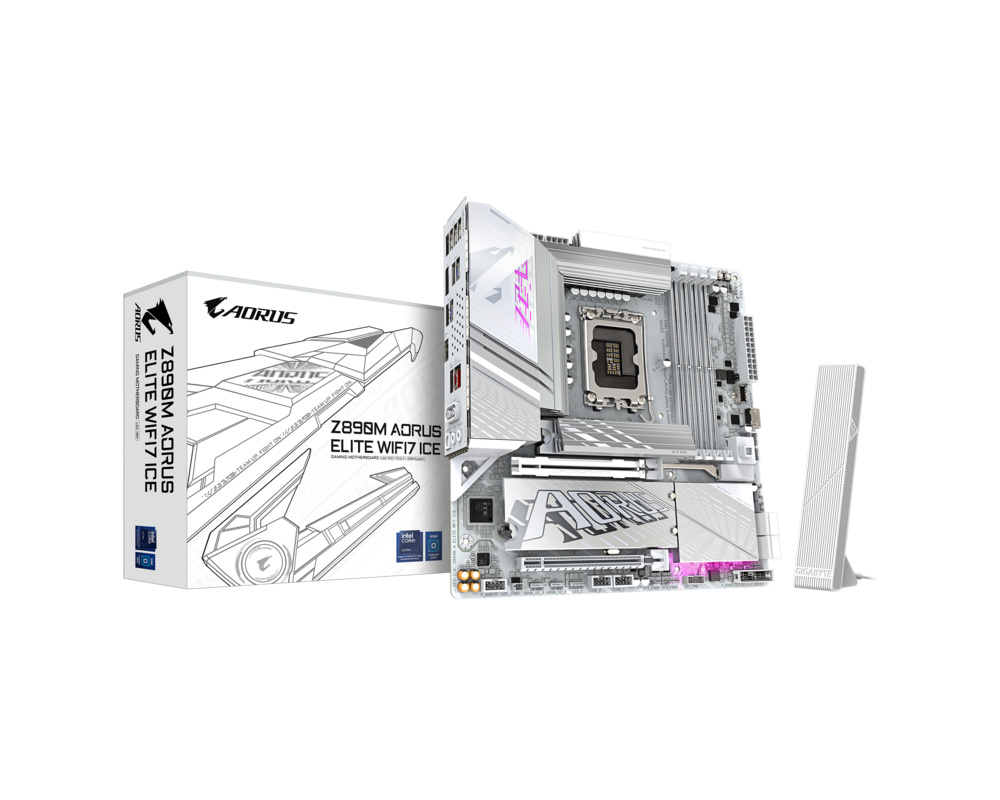 Дънна платка GIGABYTE Z890M AORUS ELITE WIFI 7 ICE, LGA 1851 2