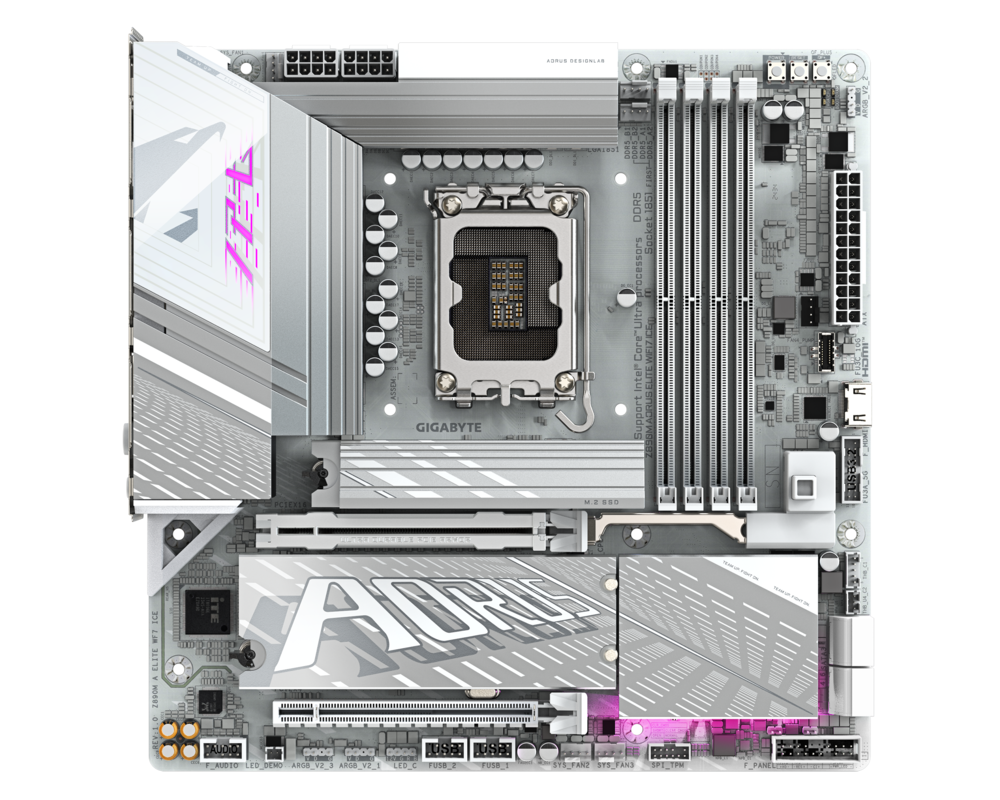 Дънна платка GIGABYTE Z890M AORUS ELITE WIFI 7 ICE, LGA 1851 3