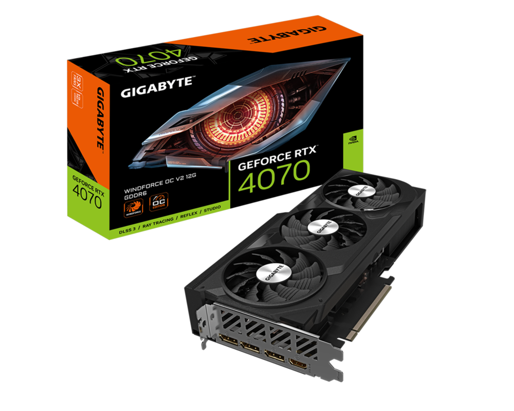 Видеокарта GIGABYTE RTX 4070 WINDFORCE OC V2 12GB GDDR6X 8