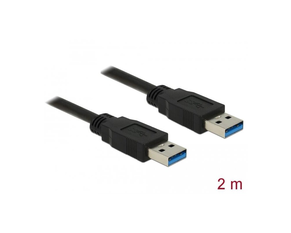 Кабел Delock USB-A мъжко - USB-B мъжко, 2.0 м, USB3.0, Екраниран, Черен 2